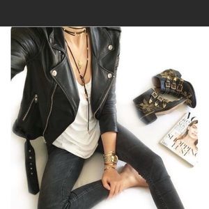 Vegan Leather Moto Jacket